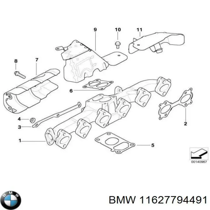 Газопроводи (колектор випускний) BMW 11627794491 ціна, від 993.48 USD