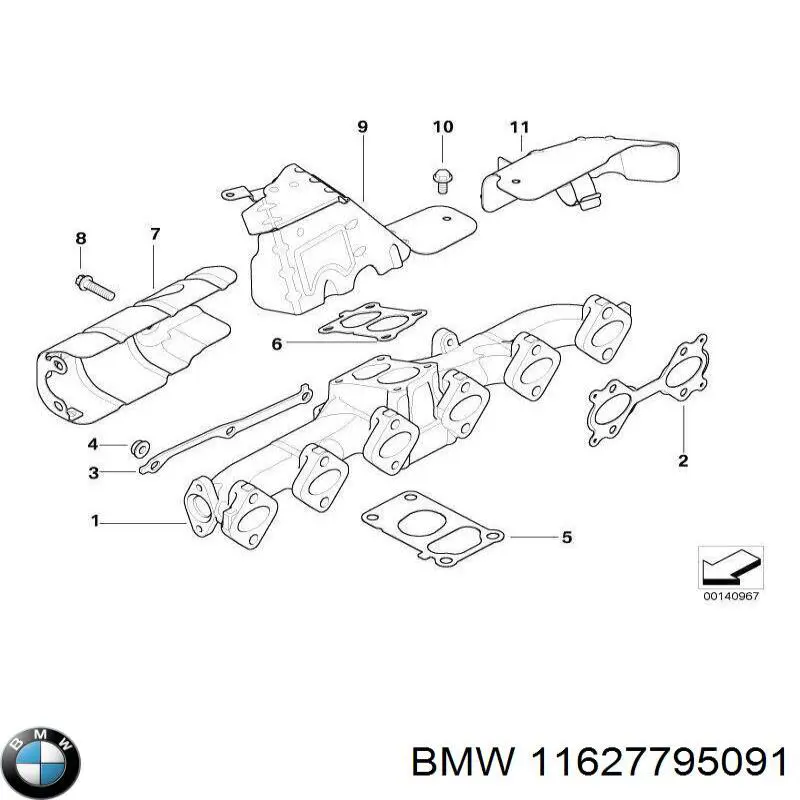 11627795091 BMW прокладка випускного колектора