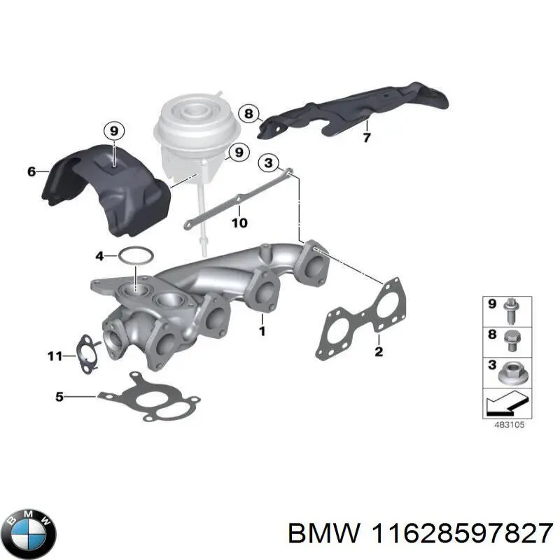  BMW 11628597827 ціна, від 1.32 USD