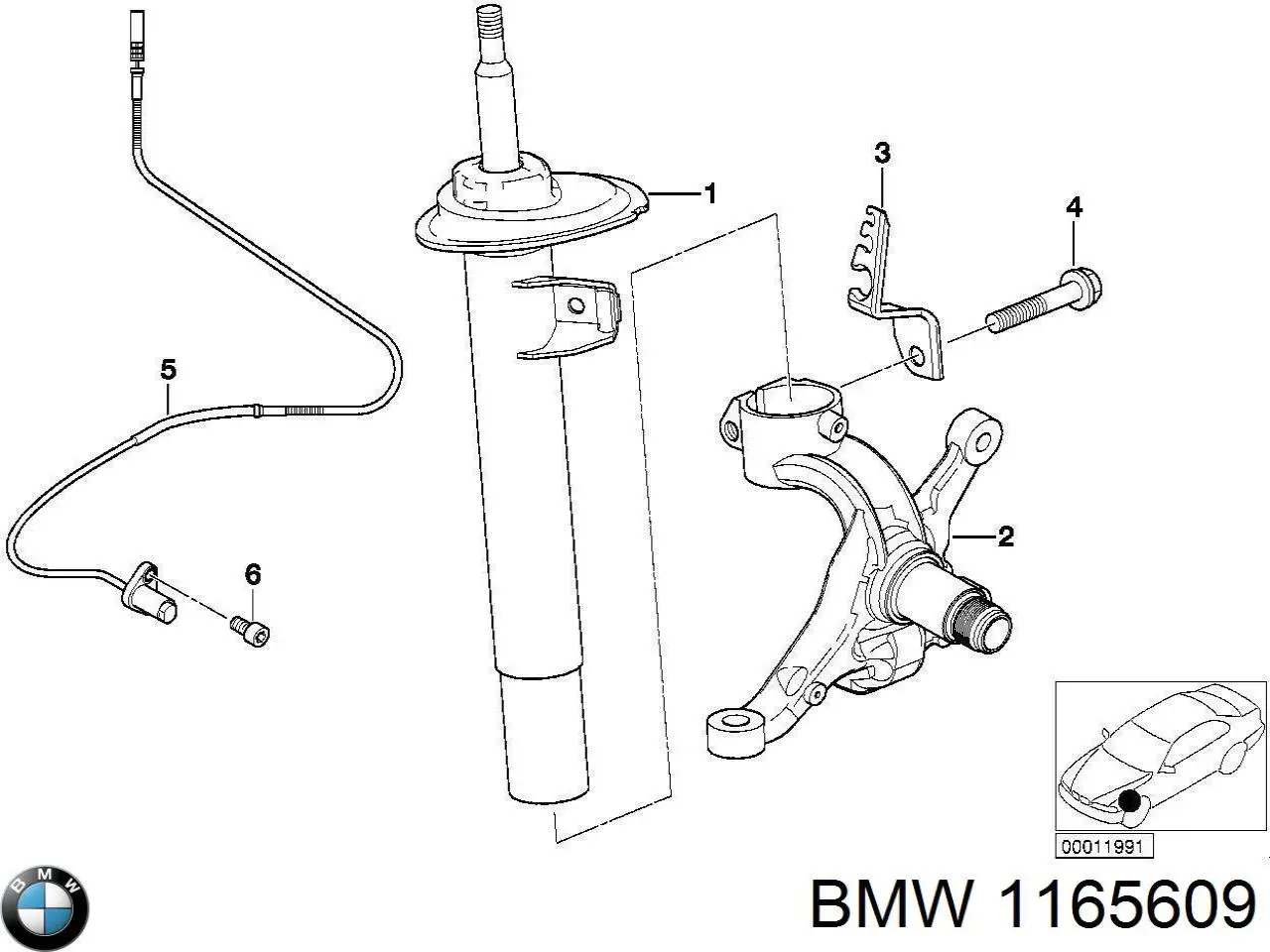 Купити 1165609 BMW Датчик АБС (ABS) передній