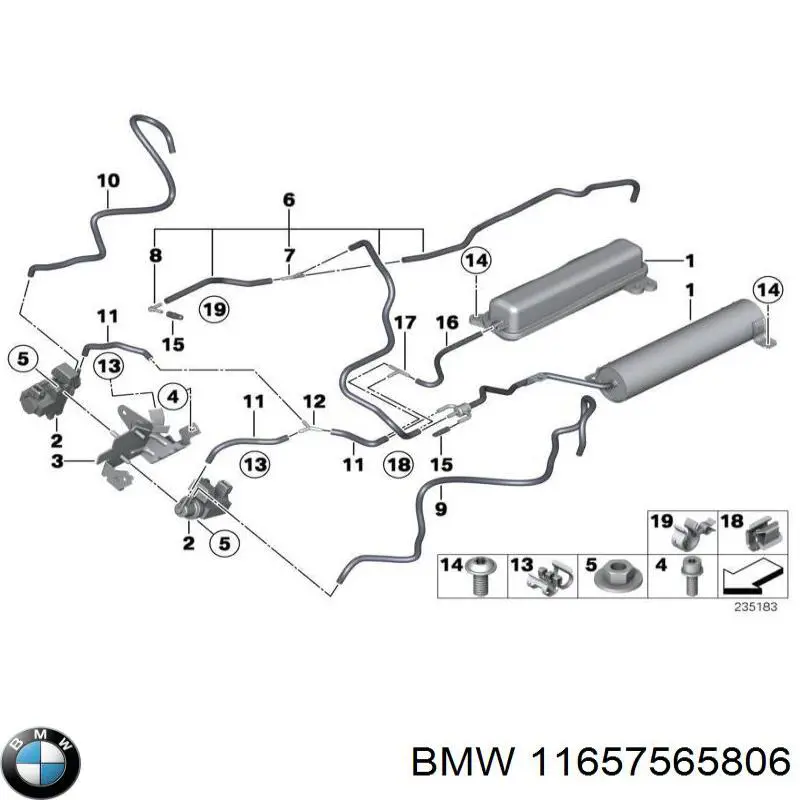 11657565806 BMW Трубка вакуумного підсилювача гальм