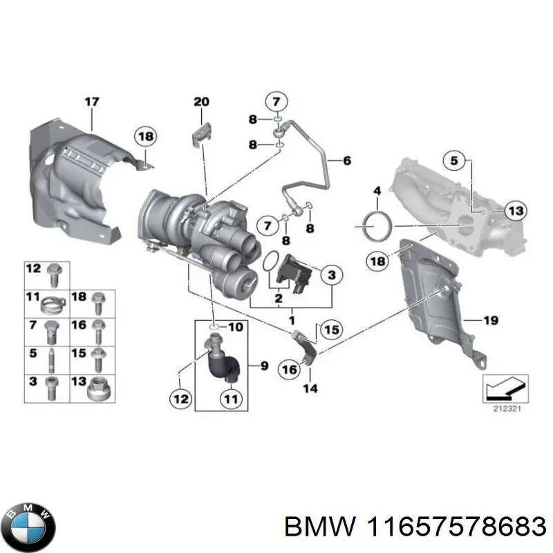 11657578683 BMW клапан рециркуляції надувного повітря турбіни