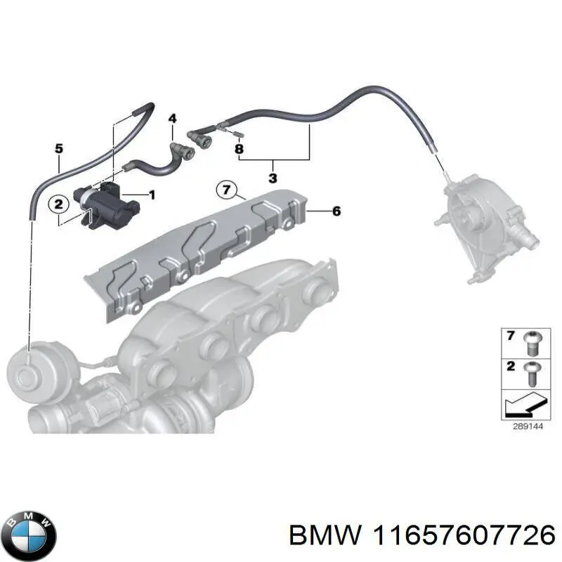  Шланг (патрубок) вакуумного насоса BMW 1 