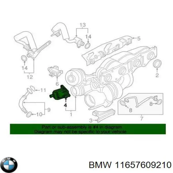 11657609210 BMW клапан рециркуляції надувного повітря турбіни