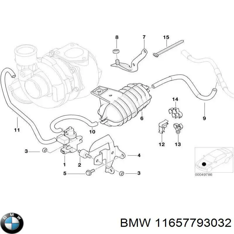 Купити 7793032 BMW Клапан перетворювач тиску наддуву (соленоїд)