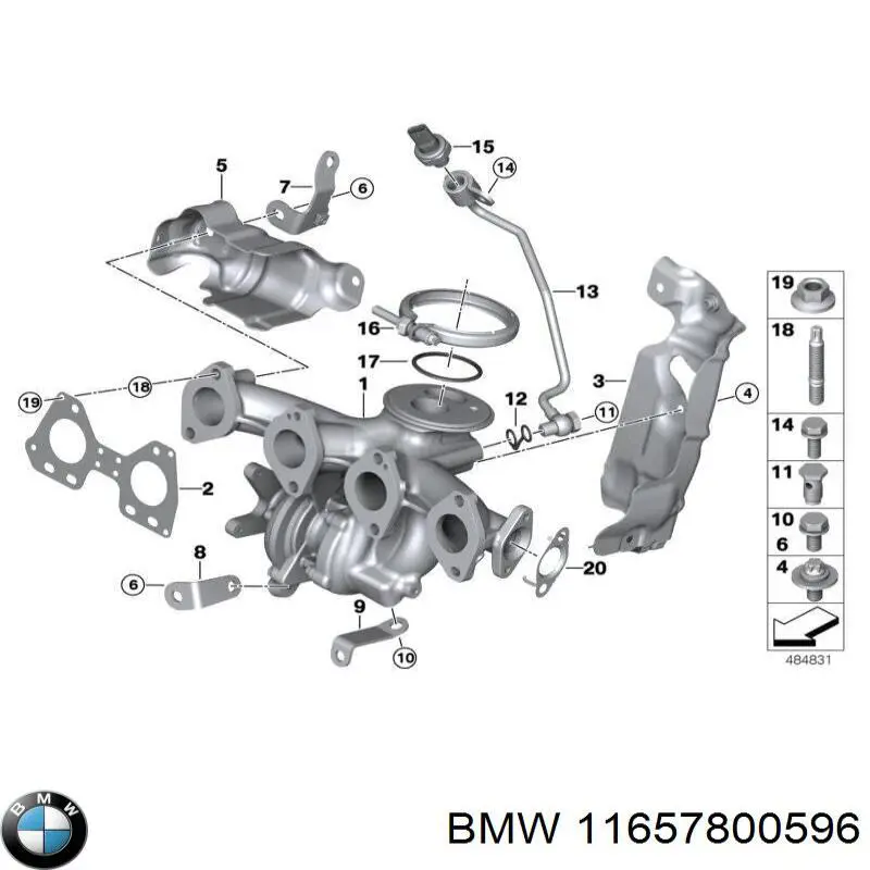 Прокладка випускного колектора, нижня 11657800596 BMW