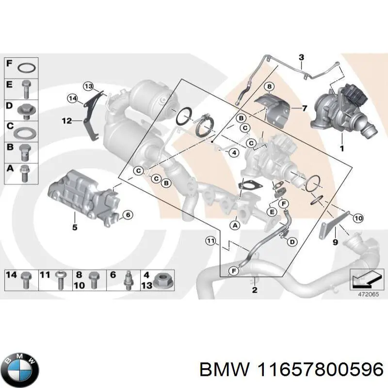 Прокладка випускного колектора, нижня BMW 11657800596