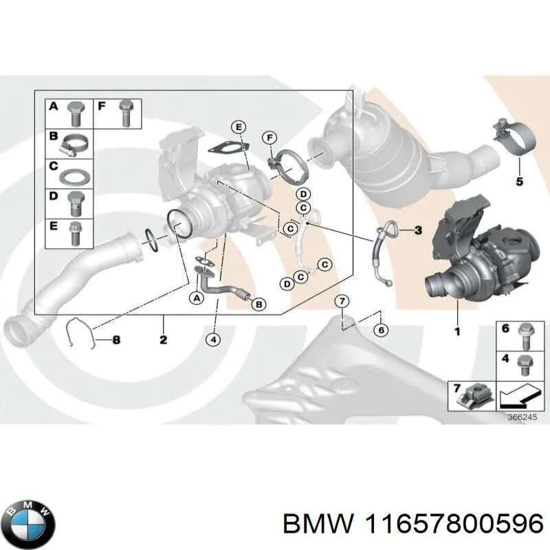 Купити 11657800596 BMW Прокладка випускного колектора, нижня
