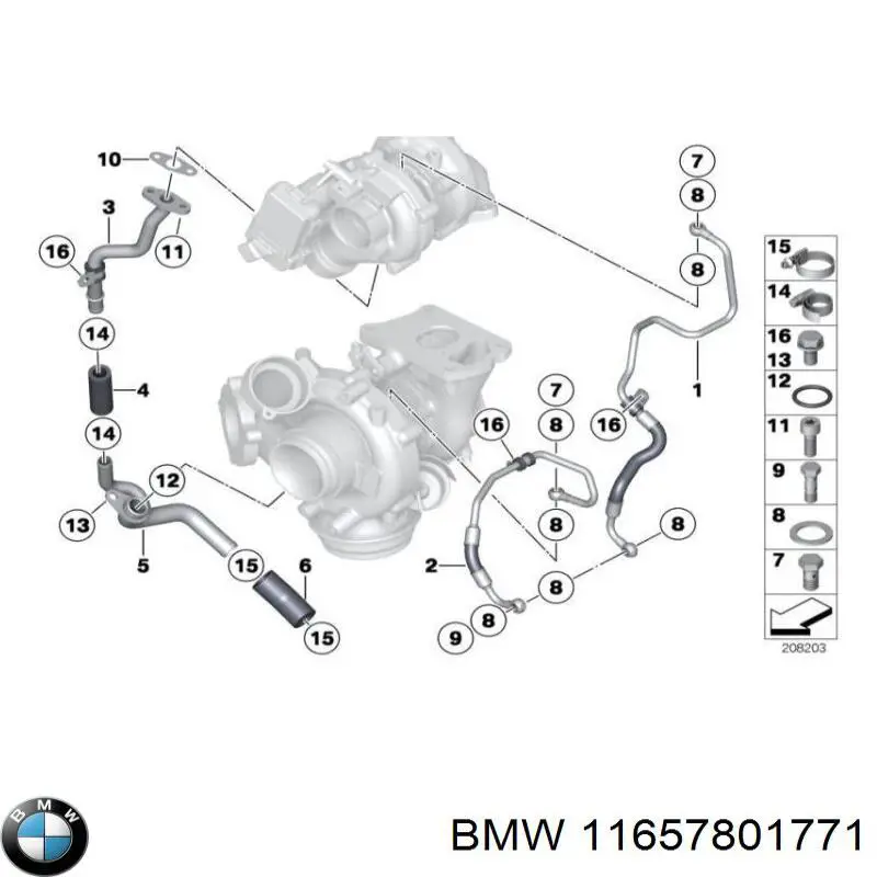 Купити 11657801771 BMW Болт (шпилька) кріплення турбіни