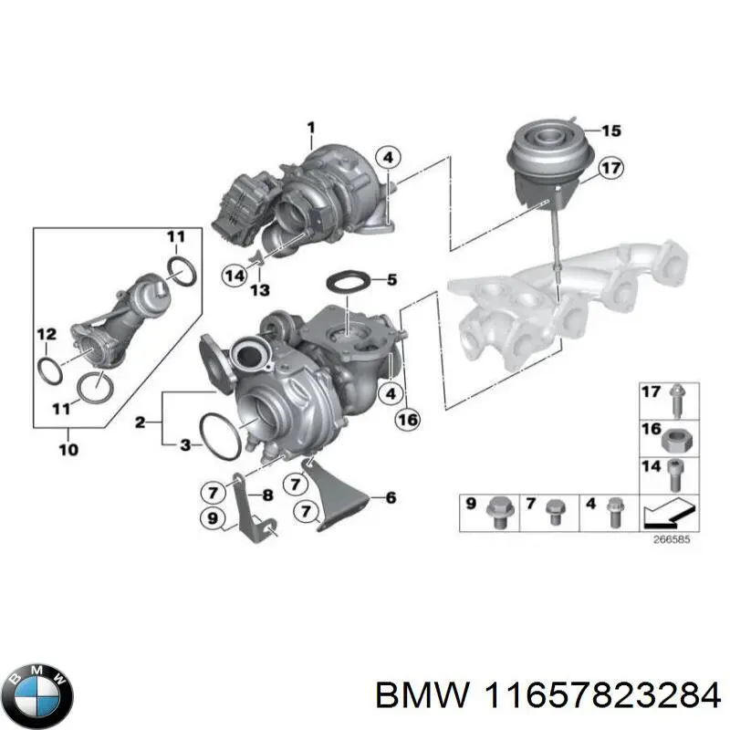 11657823284 BMW Шланг повітряний вентиляції картера