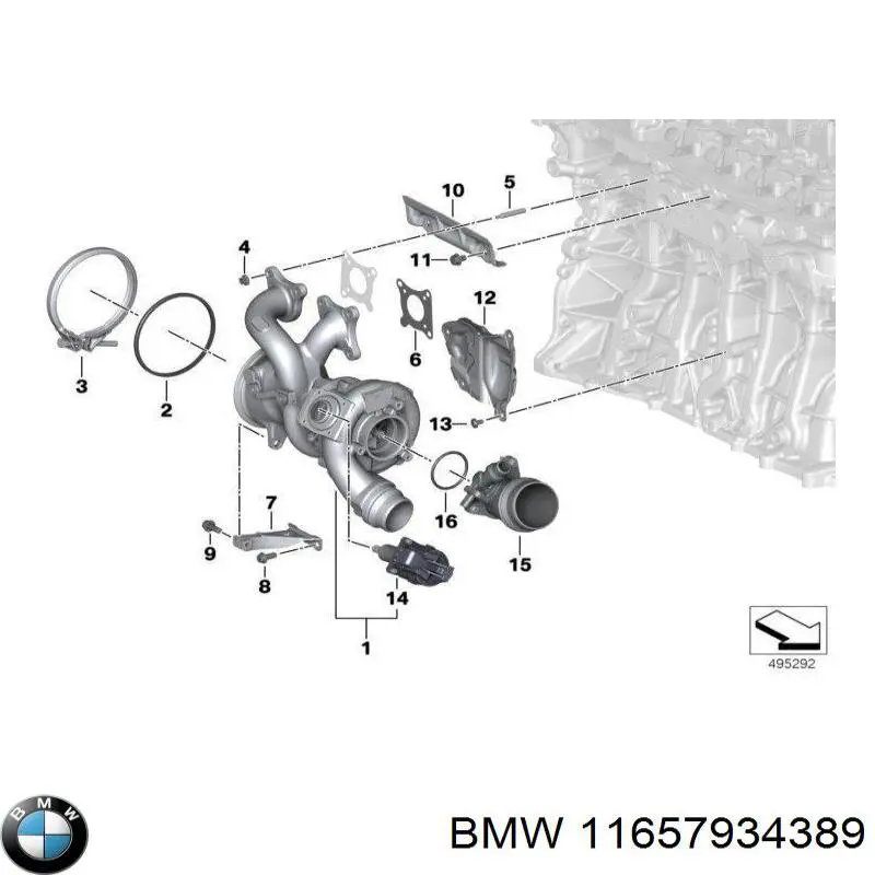 Ремкомплект вестгейта турбіни 11657934389 Chrysler