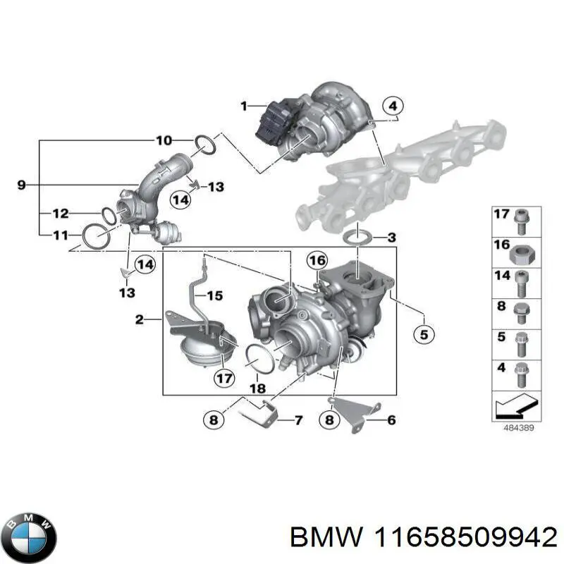 Купити 11658509942 BMW Прокладка турбіни вихлопних газів, впуск