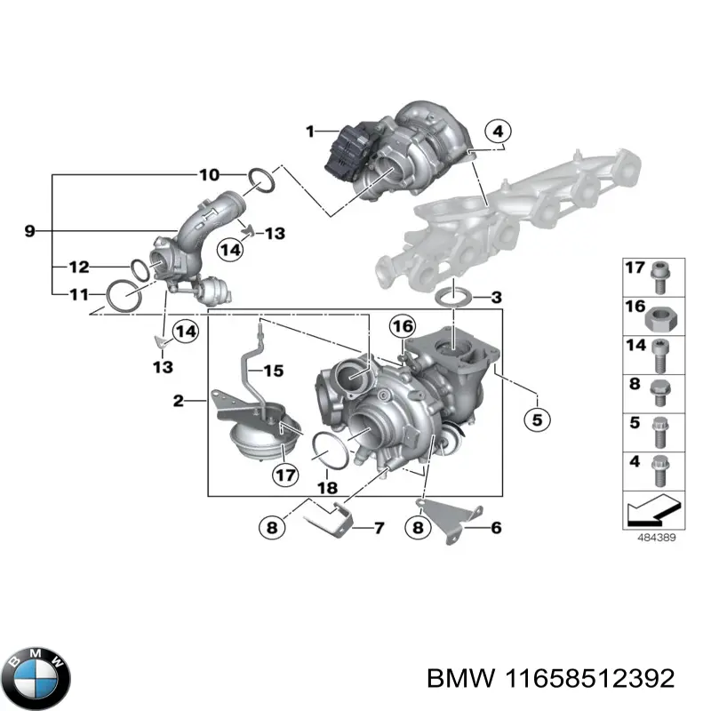 Купити 11658512392 BMW Кільце патрубка турбіни, повітря, що нагнітається
