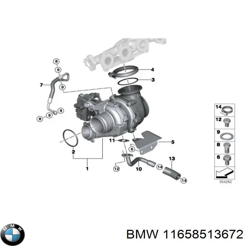 Глушник турбінних газів BMW 11658513672 ціна, від 100.80 USD
