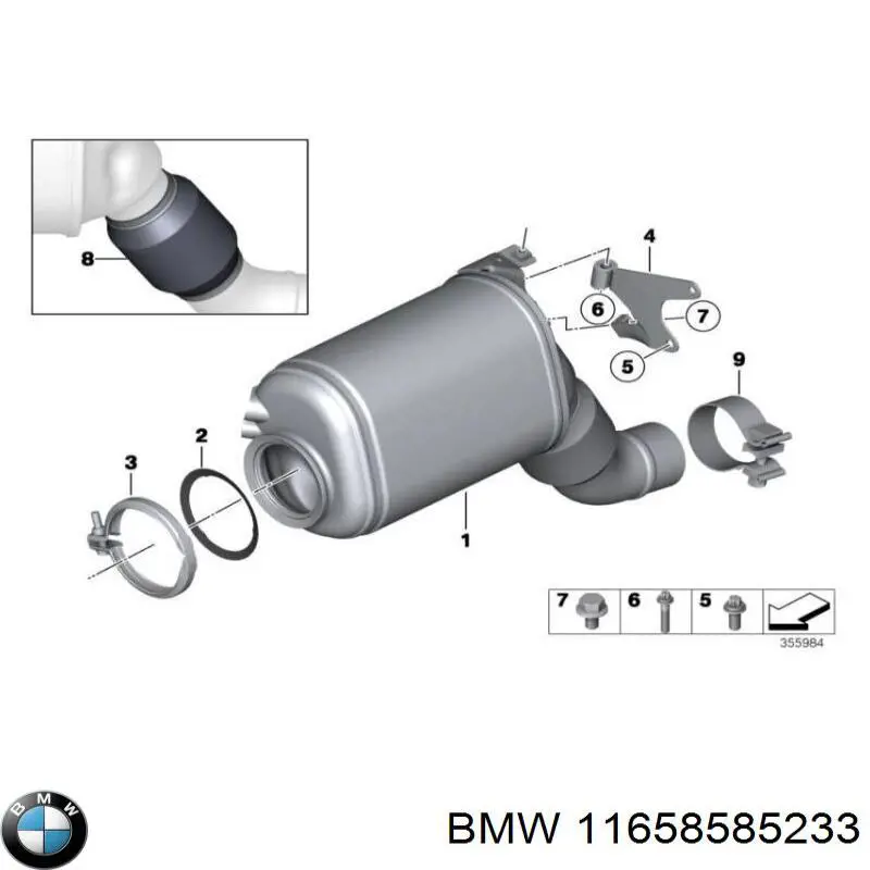 11658585233 BMW зєднувальний хомут випускного колектора