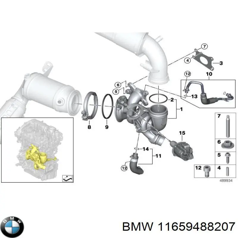 11659488207 BMW Прокладка турбіни, монтажний комплект