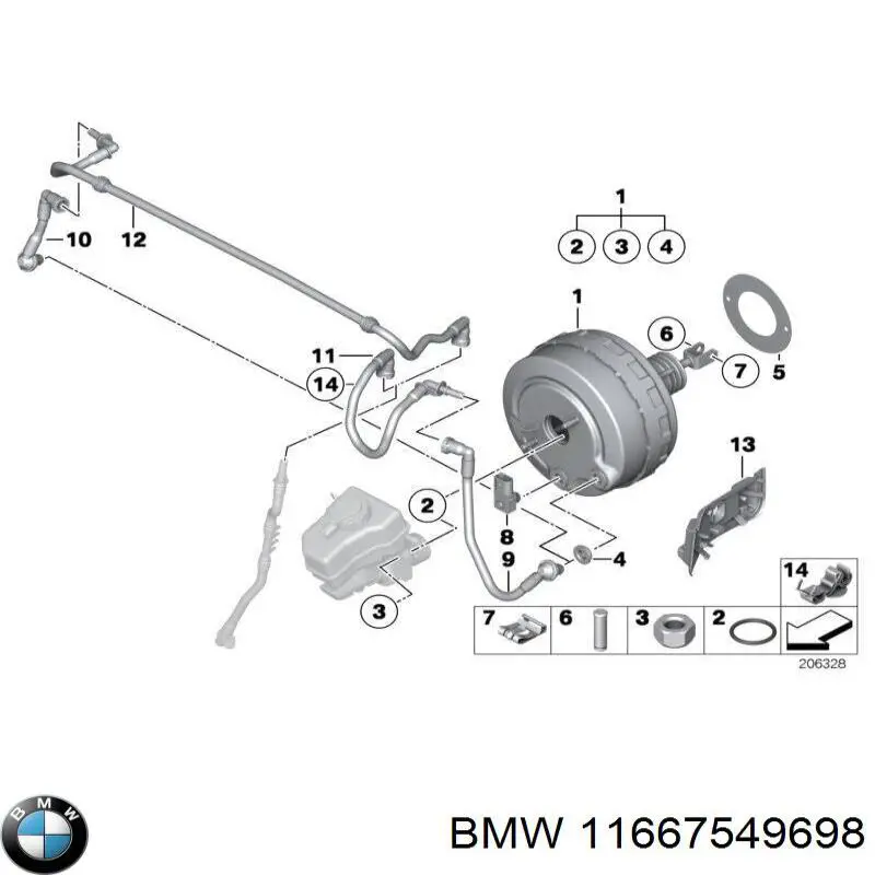 Трубопровід (гідровакуумного) підсилювача BMW 11667549698 ціна, від 55.09 USD