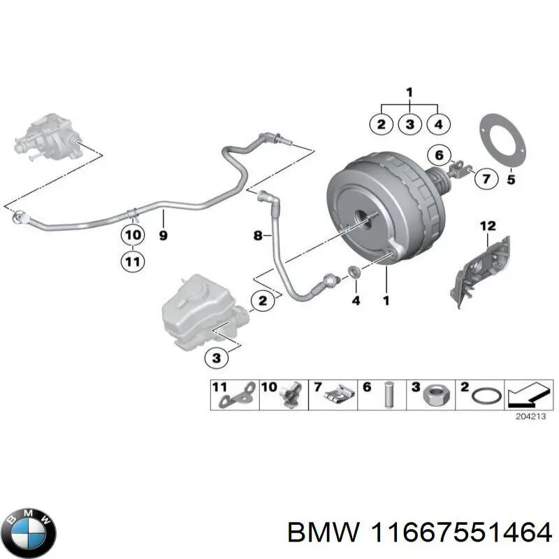 Трубопроводи підсилювача вакуумного 11667551464 BMW