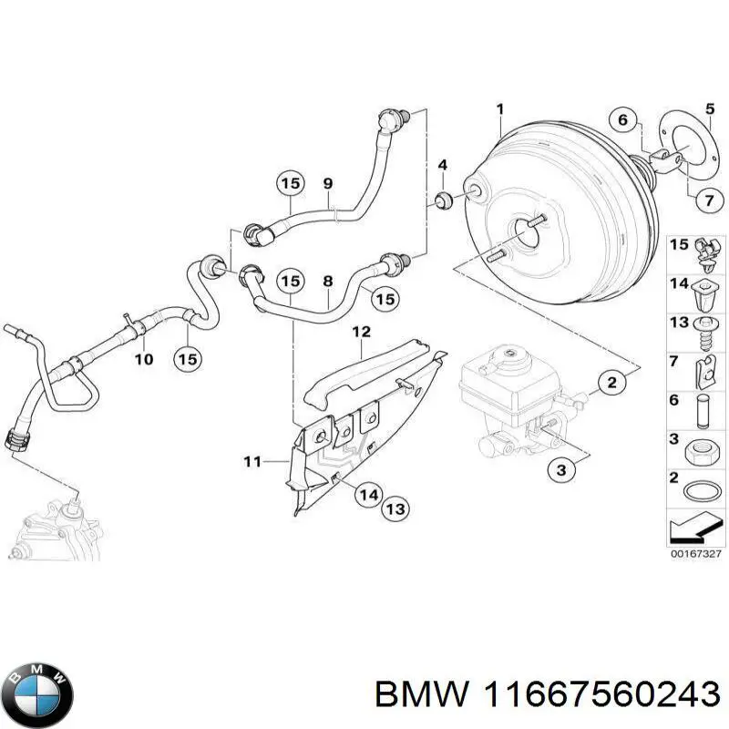 11667560243 BMW Трубка вакуумного підсилювача гальм