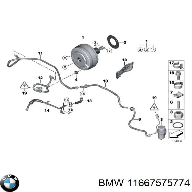 Трубопровід (гідровакуумного) підсилювача BMW 11667575774 ціна, від 3.39 USD