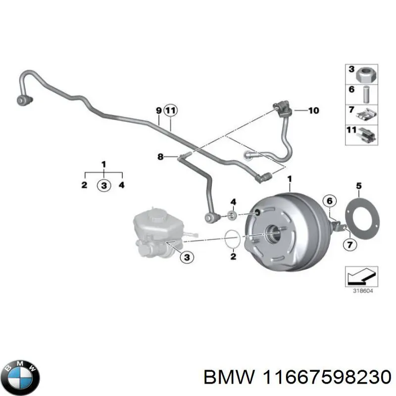 Купити 11667598232 BMW Трубка вакуумного підсилювача гальм