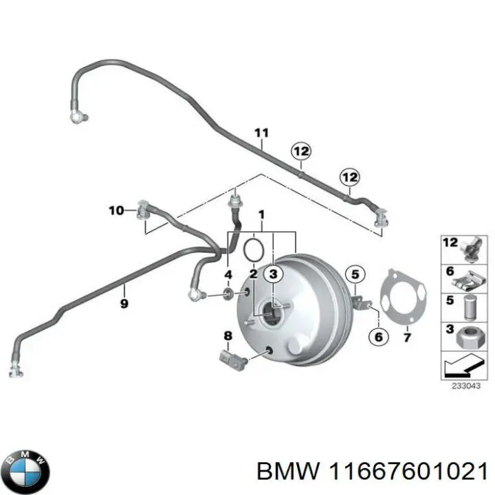 Трубопровід (гідровакуумного) підсилювача BMW 11667601021 ціна, від 8.87 USD