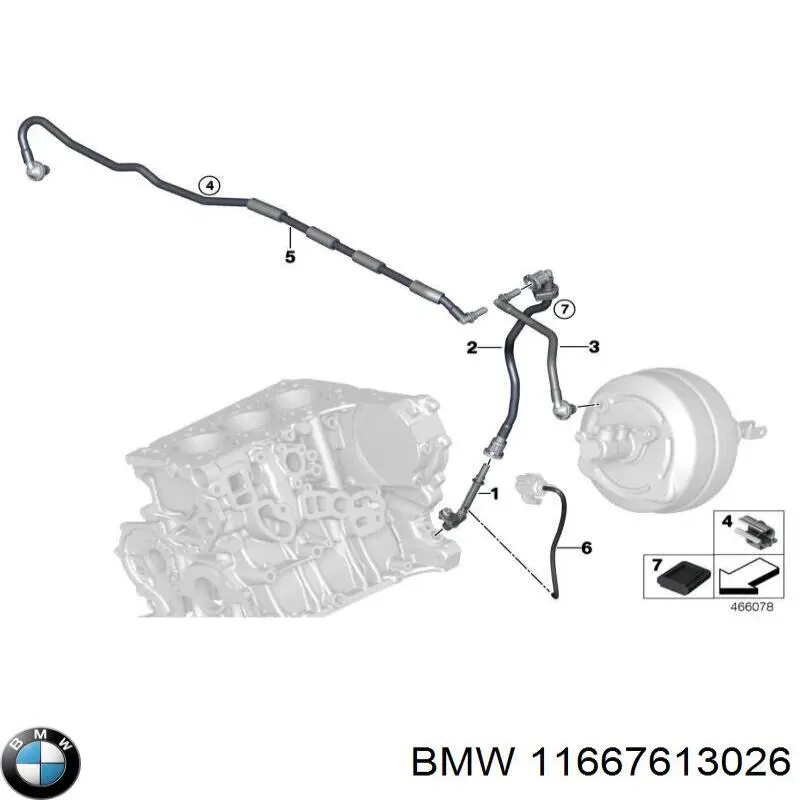 Трубопровід (гідровакуумного) підсилювача BMW 7613026 ціна, від 5.07 USD