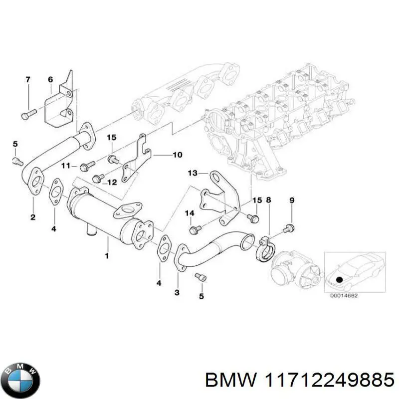 11712249885 BMW Прокладка EGR-клапана рециркуляції