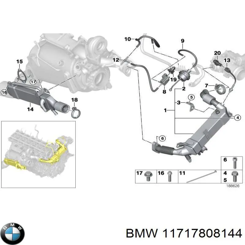 Хомут кріплення глушника задній BMW 11717808144 ціна, від 23.07 USD