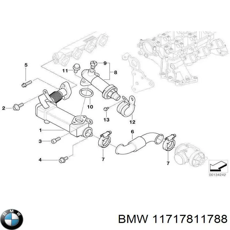 Купити 11717811788 BMW Шланг гальмівний задній, правий
