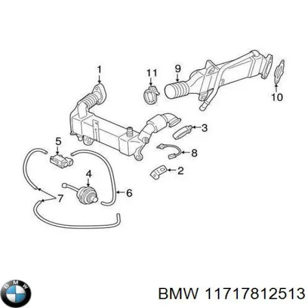 Купити 11717812513 BMW Радіатор системи EGR рециркуляції вихлопних газів