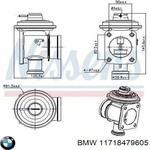 Клапан EGR BMW 11718479605 ціна, від 12.67 USD