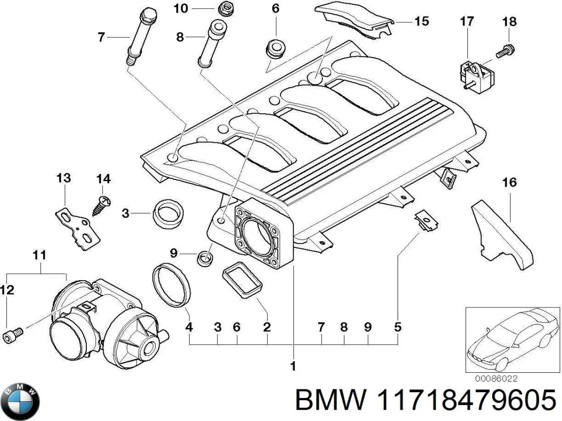 11718479605 BMW Клапан рециркуляції відпрацьованих газів EGR