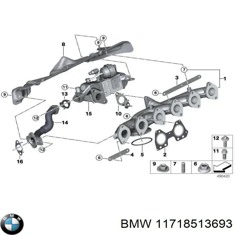 Купити 11718513693 BMW Радіатор системи EGR рециркуляції вихлопних газів
