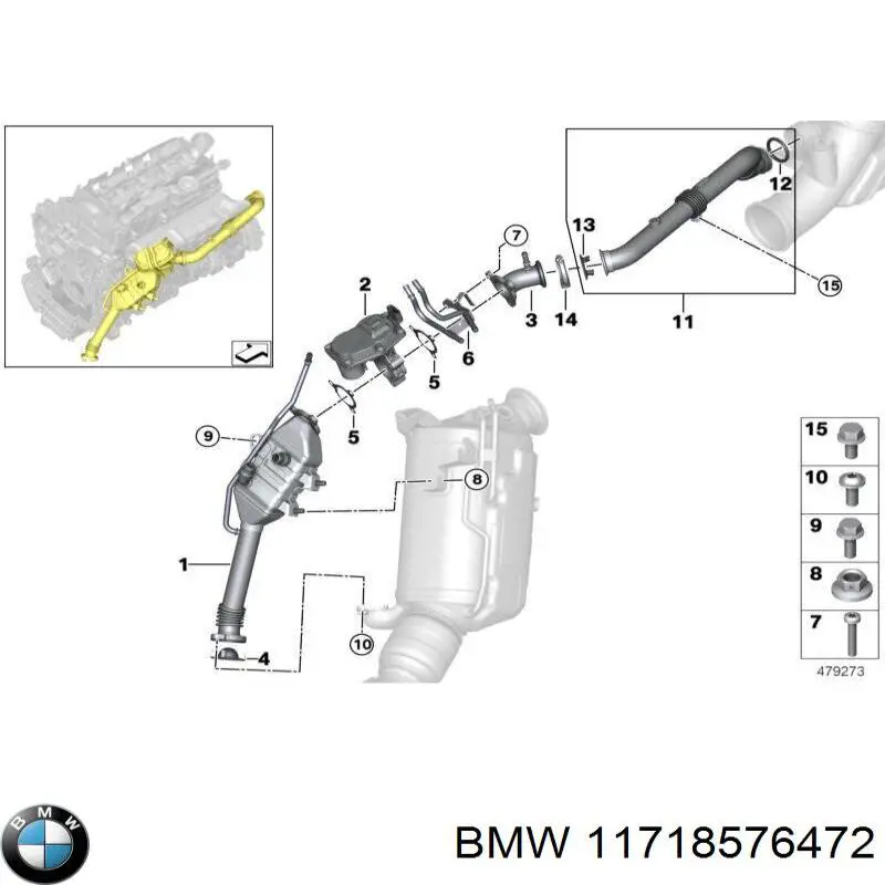 11718576472 BMW Прокладка EGR-клапана рециркуляції