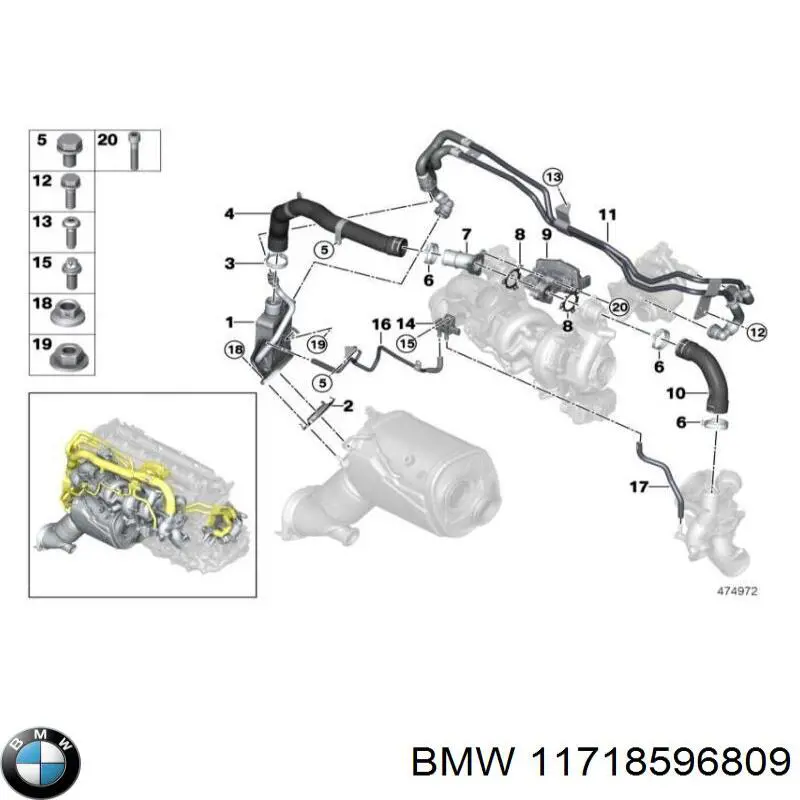 11718576126 BMW Прокладка EGR-клапана рециркуляції