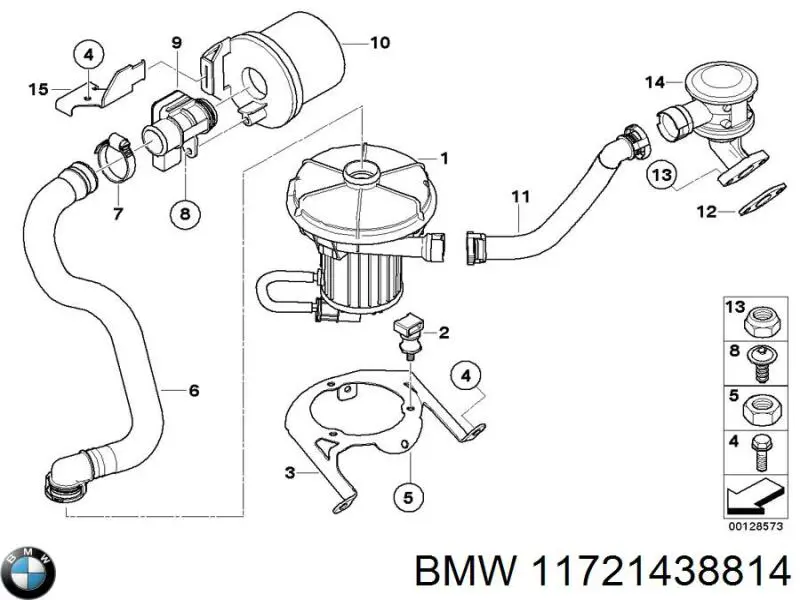 11721438814 BMW датчик потоку (витрати повітря, витратомір MAF - (Mass Airflow))