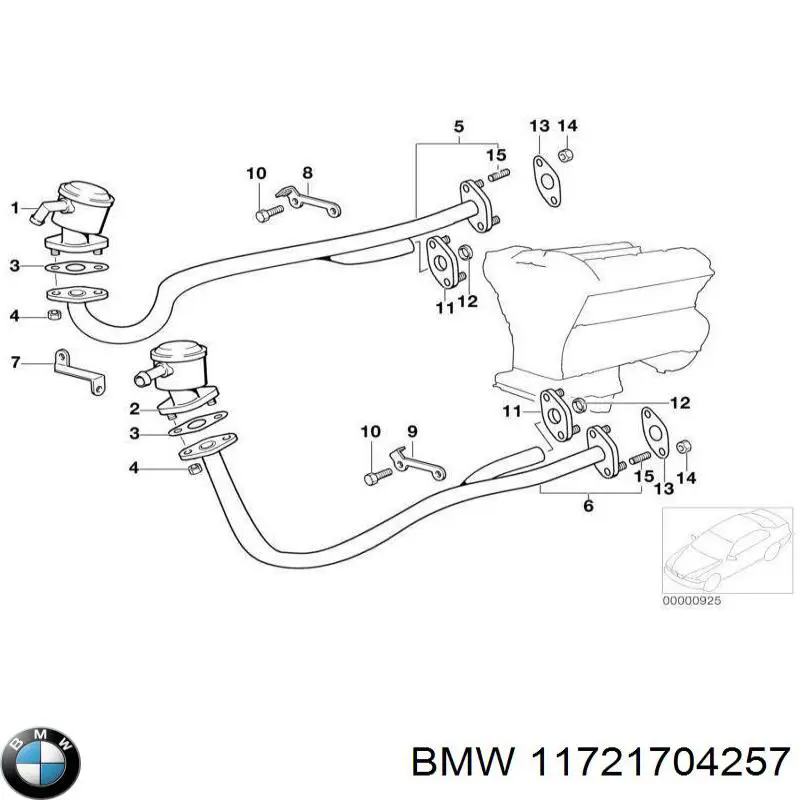 11721704257 BMW клапан egr, рециркуляції газів