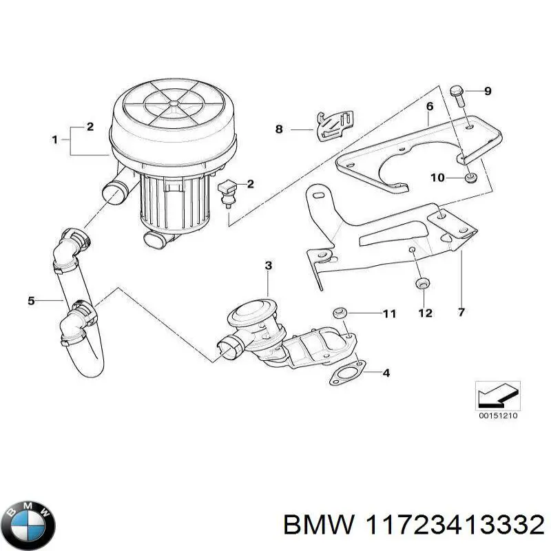 Клапан подачі вторинного повітря BMW 11723413332 ціна, від 909.04 USD