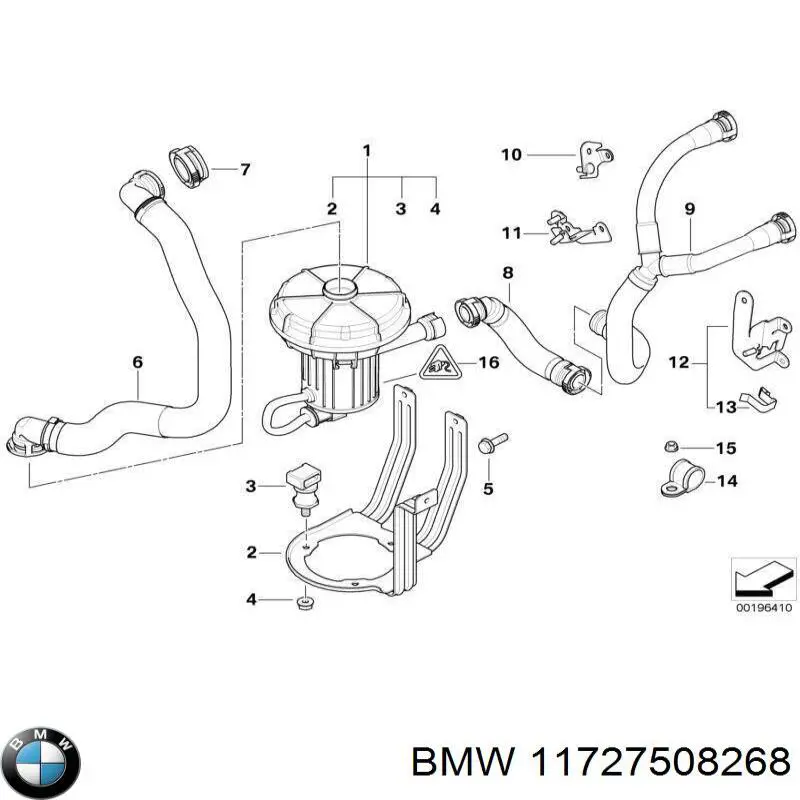 Шланг ГПК, низького тиску, від бачка до насосу BMW 11727508268 ціна, від 10.13 USD