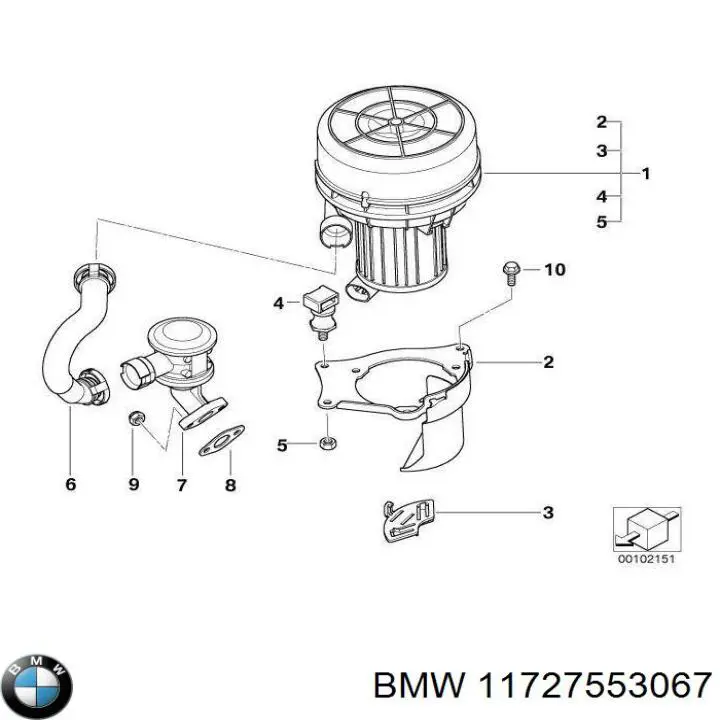 Клапан подачі вторинного повітря 11727508049 BMW