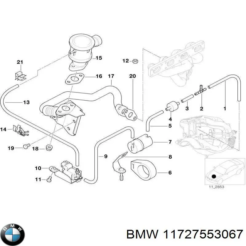 Клапан подачі вторинного повітря BMW 11727508049