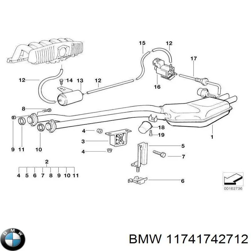 Клапан соленоїд регулювання заслонки EGR BMW 11741742712 ціна, від 10.00 USD