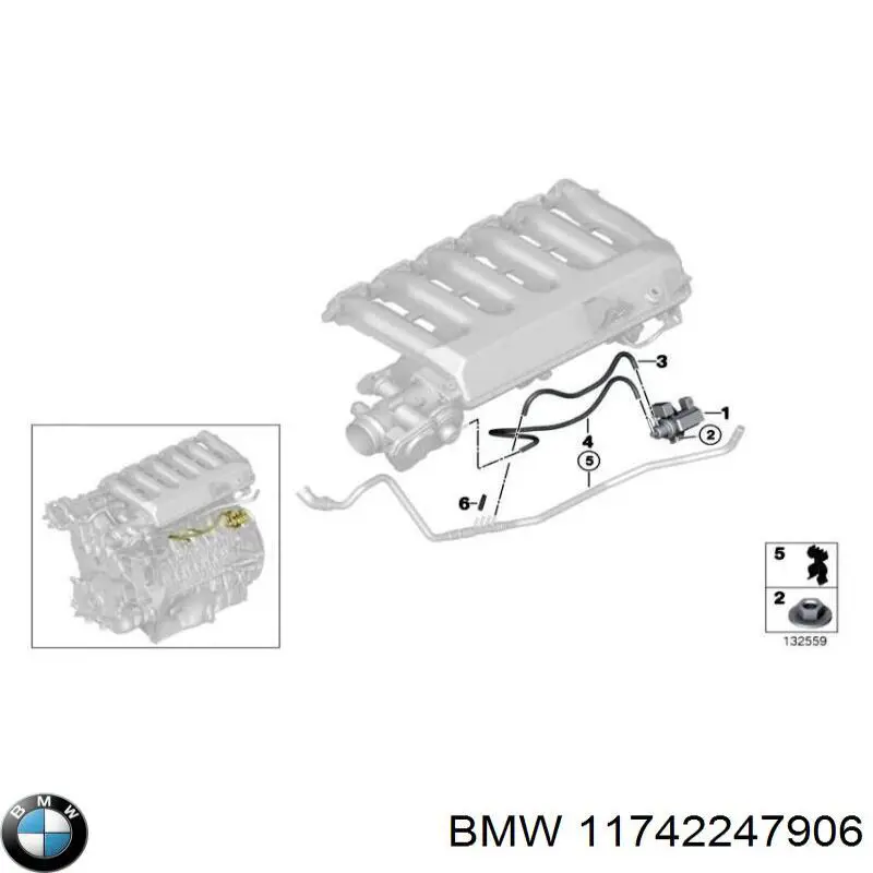 11742247906 BMW перетворювач тиску (соленоїд наддуву/EGR)