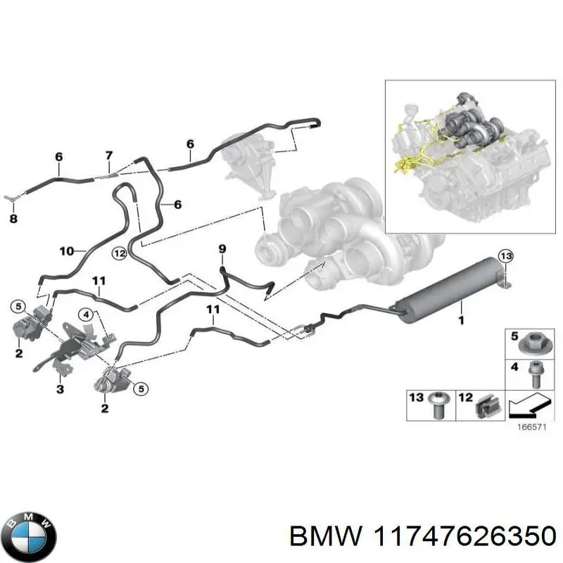 11747626350 BMW перетворювач тиску (соленоїд наддуву/EGR)