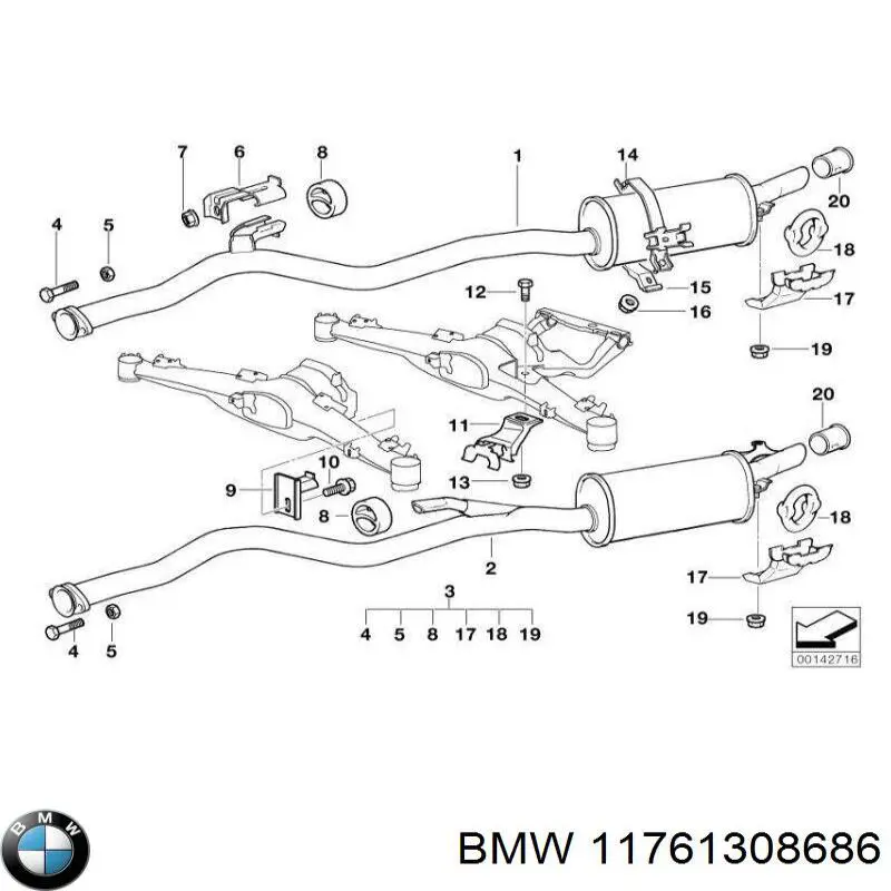  BMW 11761308686 ціна, від 63.02 USD