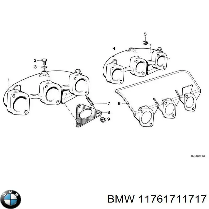 11761711717 BMW прокладка випускного колектора