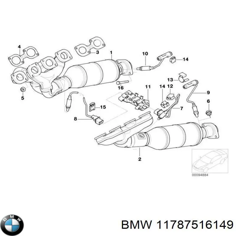 Купити 11787516149 BMW Лямбда-зонд, датчик кисню до каталізатора, лівий