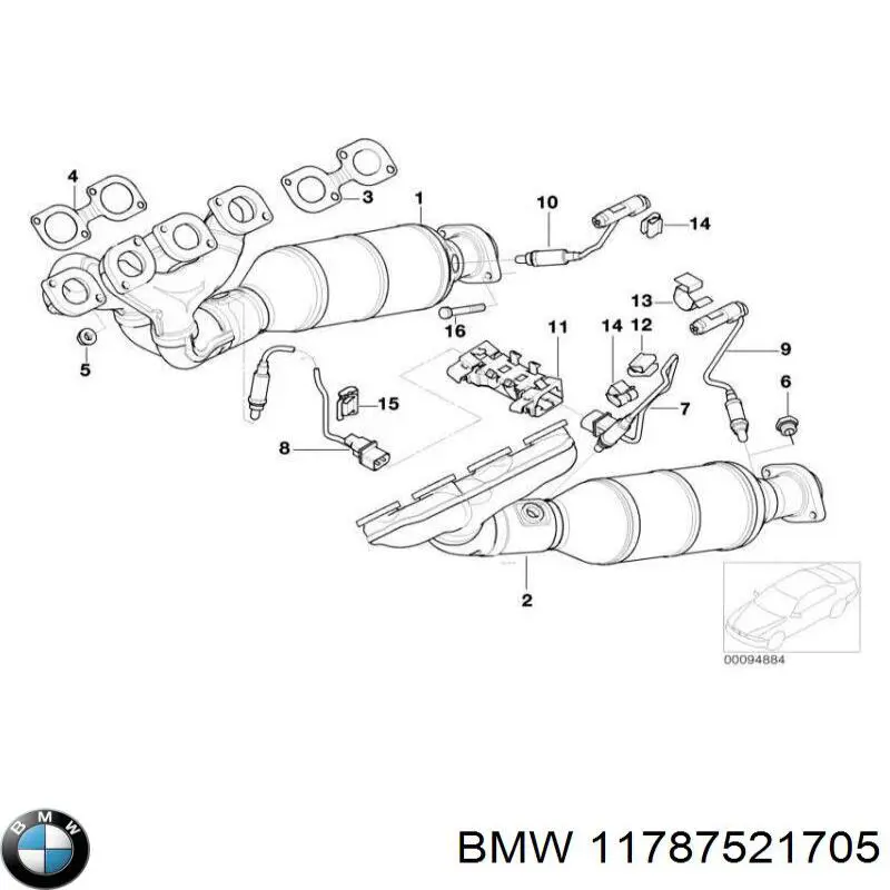 Лямбда-зонд, датчик кисню до каталізатора, лівий на BMW 5 (E61)