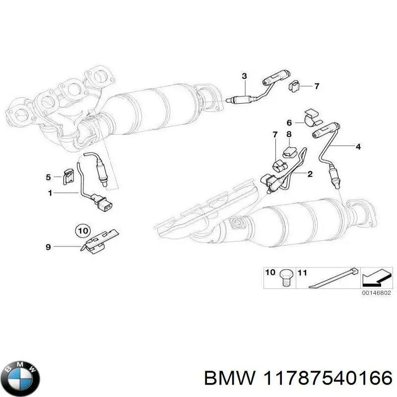 Лямбдазонд, датчик кисню до каталізатора 11787540166 BMW